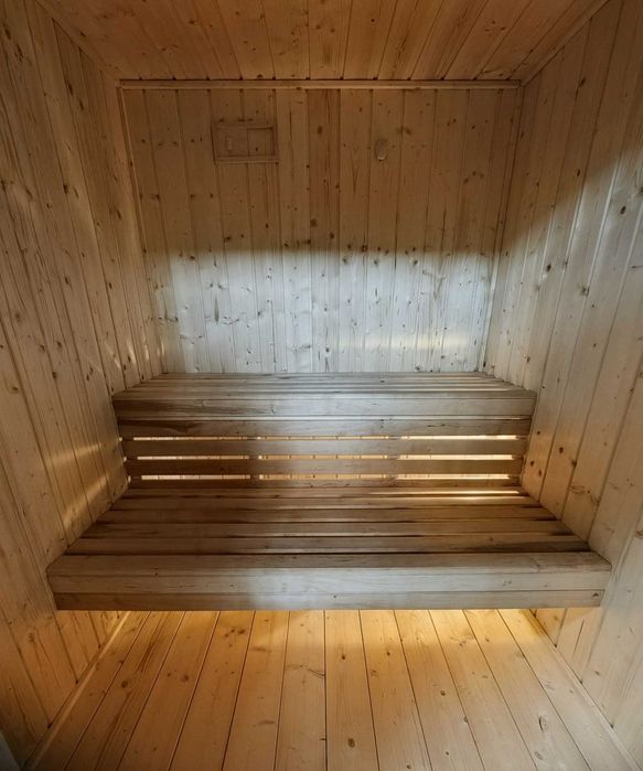Ogrodowa Sauna Fińska Sucha Olaya ,,7" 2,0x2,0 Witryna + Ocieplana + Piec