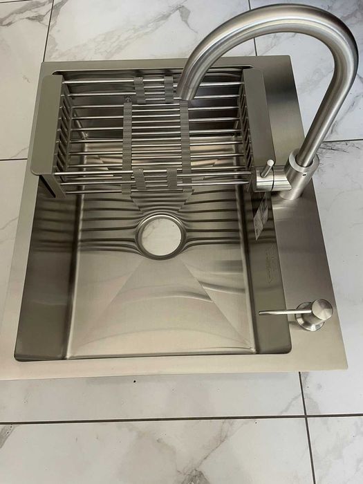 Бонус! Кран и дозатор! Кухонная мойка Lidz Handmade нерж. 6050