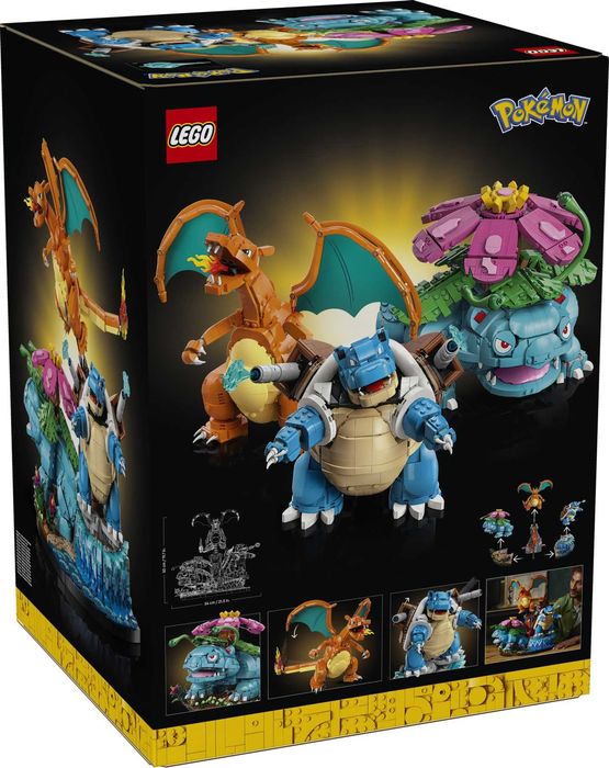Pokemon LEGO 40892 + 72153 Venusaur, Charizard and Blastoise i odznaki