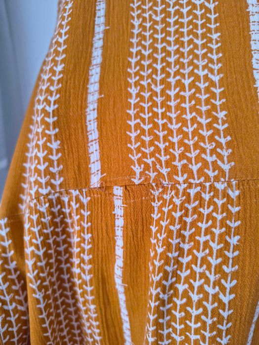 Sukienka boho 100% wiskoza rozmiar 44 oversize musztardowa, b.young