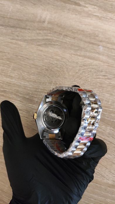 Seiko MOD Datejust Zielony Srebrny Złoty President Custom Nowy