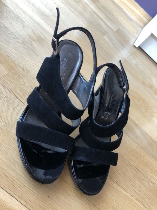 Czarne szpilki sandałki