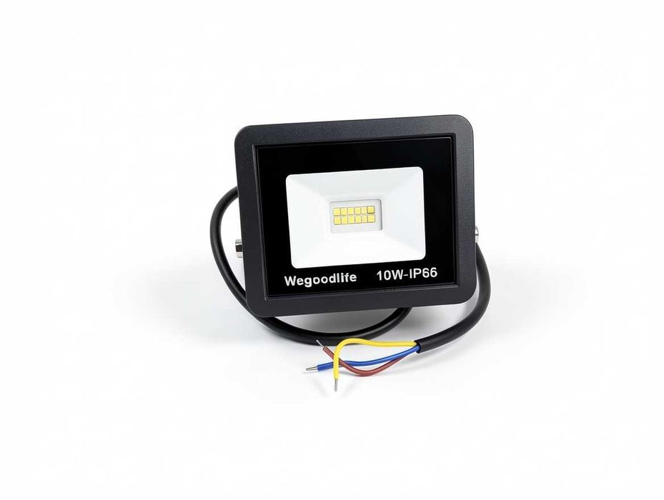 F253 Reflektor Naświetlacz Lampa LED Wegoodlife 10W IP66 Zewnętrzny Energooszczędny Czarny Halogen Lampka Ogrodowa Warsztatowa Na Taras