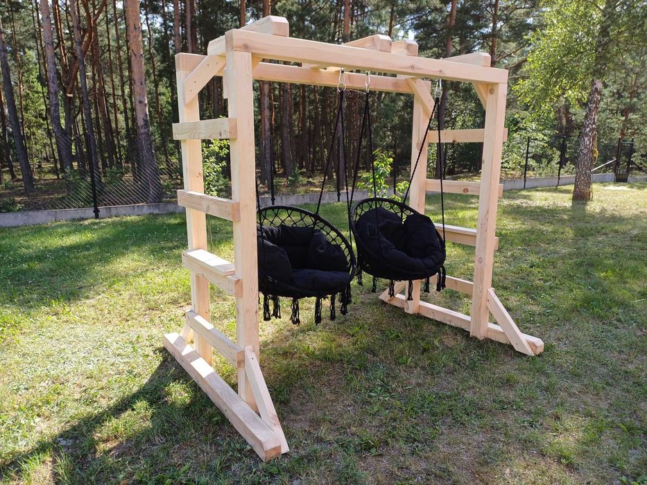 Nowoczesna Huśtawka Ogrodowa Pergola | Ławka lub 2 Fotele Wiszące | Dostawa Cała Polska