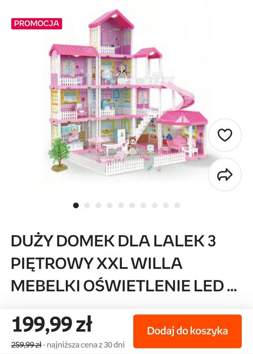 Duży domek dla lalek 3piętrowy