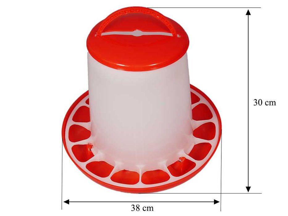 Zestaw KARMIDŁO zasypowe 9kg+POIDŁO 14L dla DROBIU Indyków Pawi Strusi
