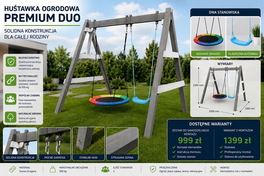 Huśtawka Ogrodowa Premium Duo