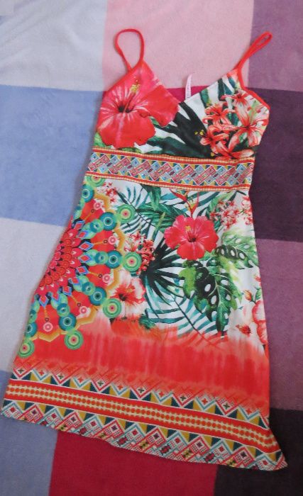 Cudowna sukienka w egzot. kwiaty i mandale - La Voila. Styl Etno,Boho