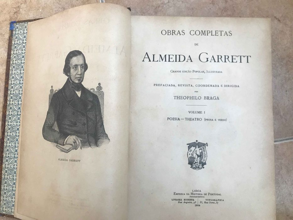 Obras completas de Almeida Garrett Theophilo Braga Volume I e II 1904