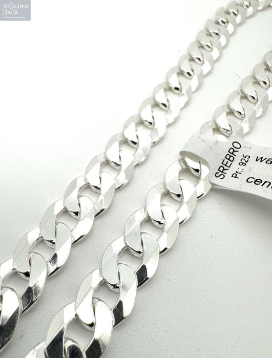 Srebrny łańcuszek splot Pancerka srebro pr. 925 waga 46,63 g dł. 60 cm