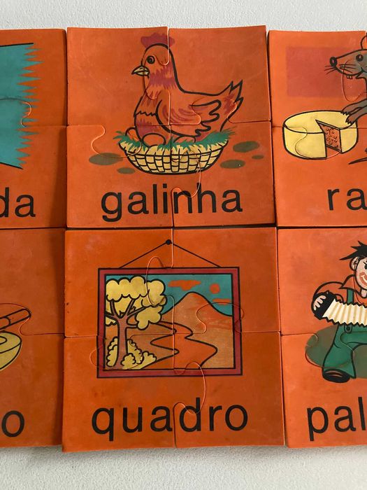 Conjunto de 7 Puzzles Infantis Antigos (4 peças cada)