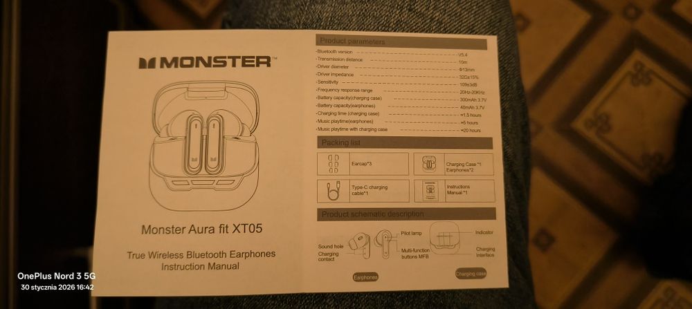 Monster XT05 Bluetooth 5.4 [Czarne] Mega Bas