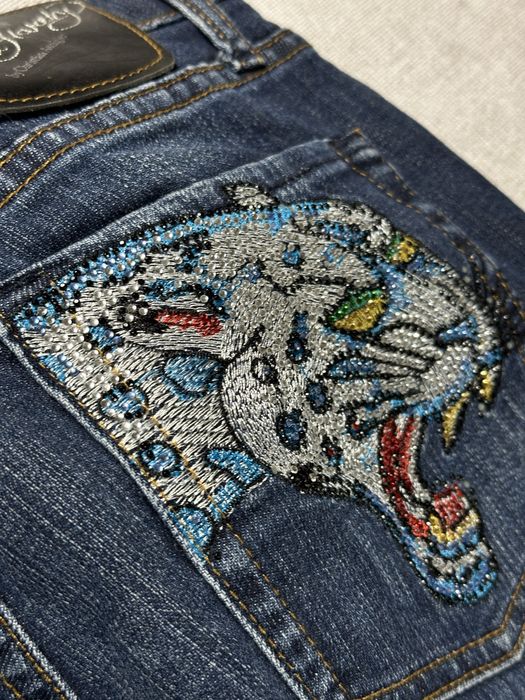 Ed Hardy y2k джинсы стразы унисекс