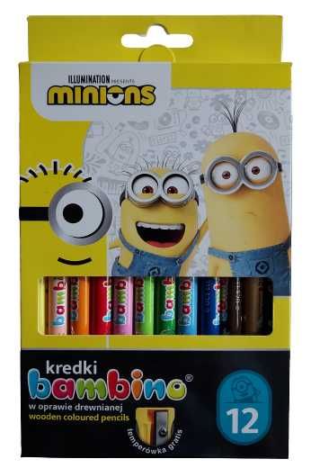 Kredki Bambino Minionki 12 szt.+ temperówka
