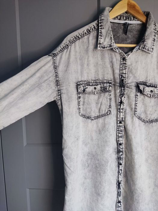 Dekatyzowana luźna koszula Cropp L/40 szara oversize