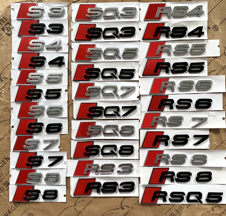 Эмблема шильдик значок audi S3 S4 S5 S6 S8 SQ3 RS3 RS4 RS5 RS6 RS8 RSQ
