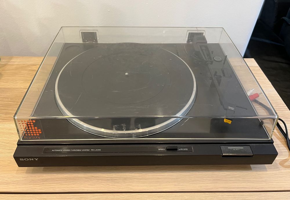 Gira-Discos Sony PS-LX205 + Colunas – Sistema Vintage Funcional