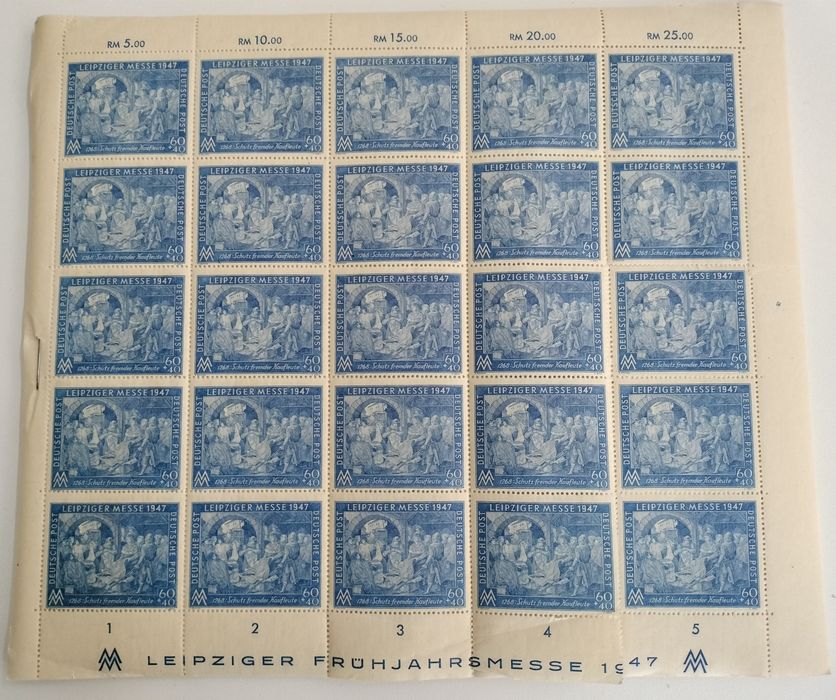 Znaczki Briefmarken Leipziger Messe 1947 : nominał 60+40 Pf komplet