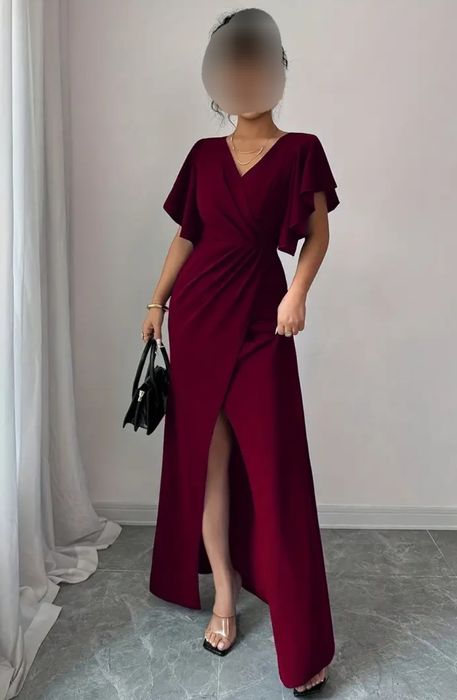 Elegancka sukienka wieczorowa z rozcięciem 42 Wesele Nowa