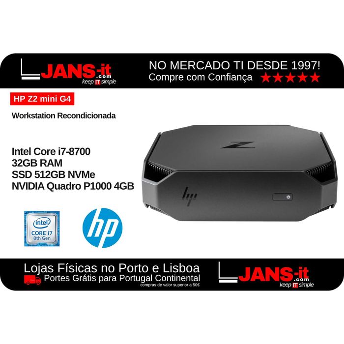 HP Z2 mini G4 | i7-8700 | 32GB | SSD 512GB | NVIDIA Quadro P1000