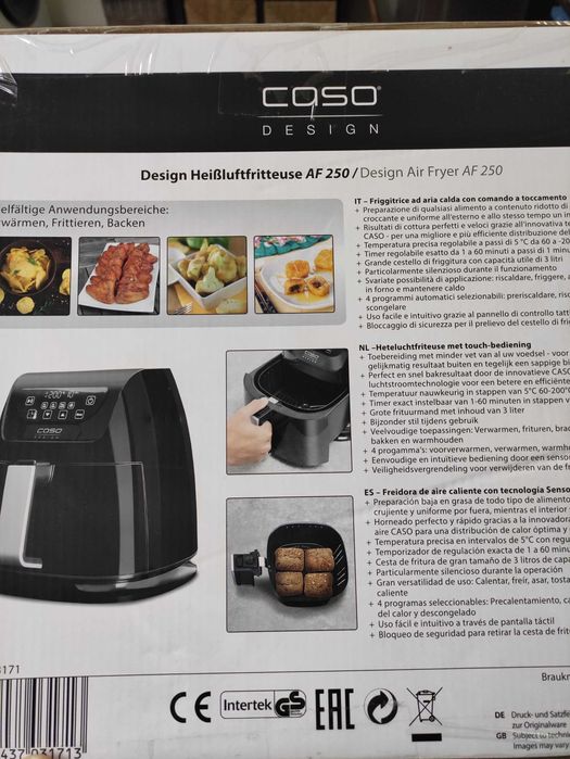 Frigideira a Ar Quente Caso AF 250 | Preto Nova