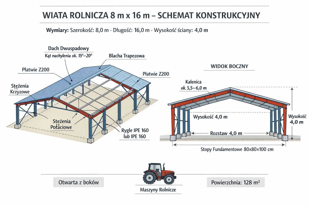 wiata rolnicza hala każdy wymiar