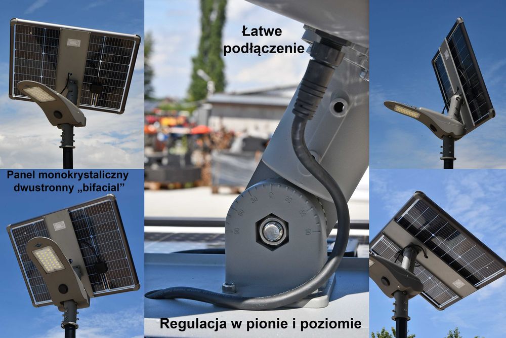 PROMOCJA !!! Solarna Lampa Uliczna LED z panelem + słup 4m + fundament
