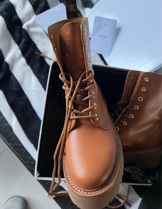 Botki trapery celine 37 skora bydleca