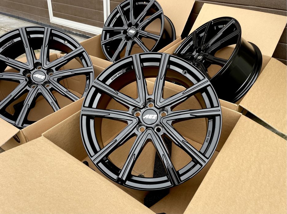 4x Felgi aluminiowe NOWE czarne 5x100 r18 et46 7,5J Alufelgi (Germany)