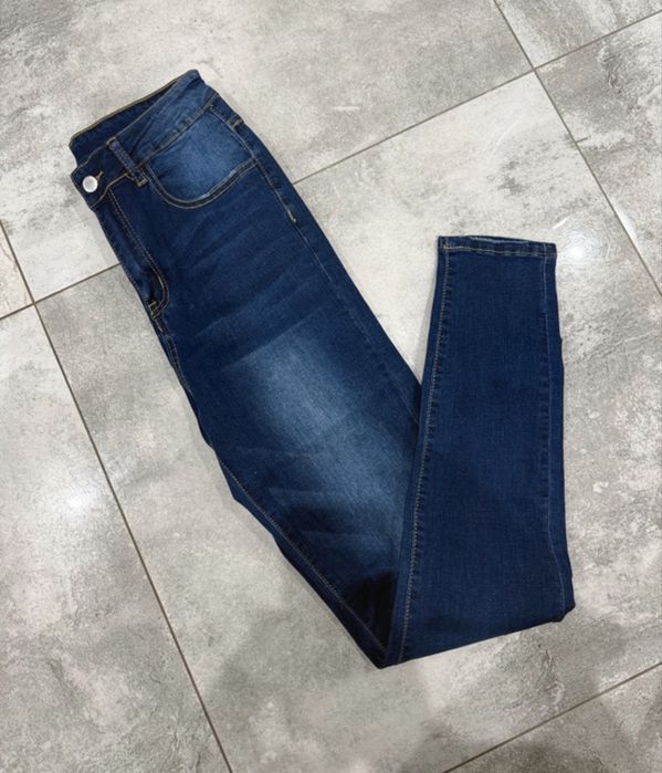 Jeansy skinny dżinsy granatowe ciemne M 38