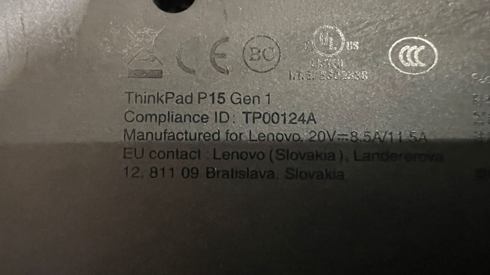 Lenovo Thinkpad P15 Gen1 - I7-10850H/nVidia Quadro T2000 4Gb - Peças