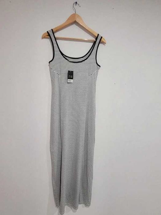 Esmara sukienka maxi w paski biało-czarna rozm S 36/38 na lato lidl