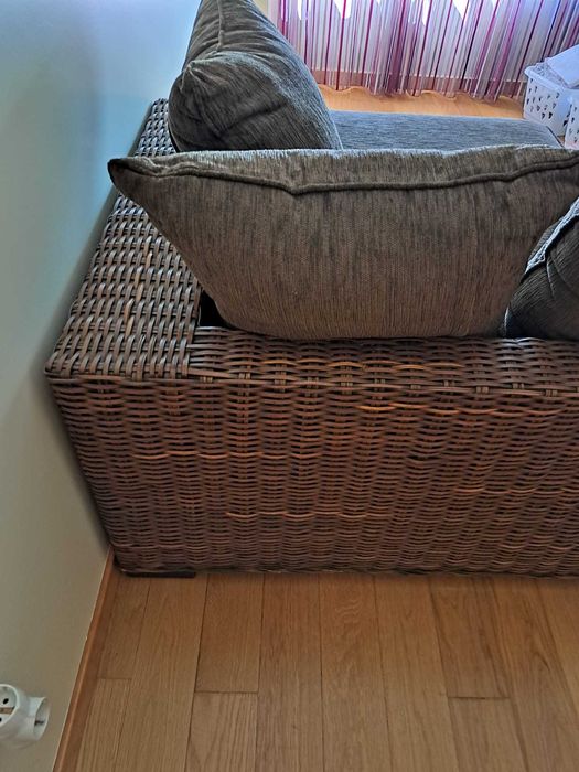 Chaise longue castanha bambu e tecido 120cmX80cm da marca areastore