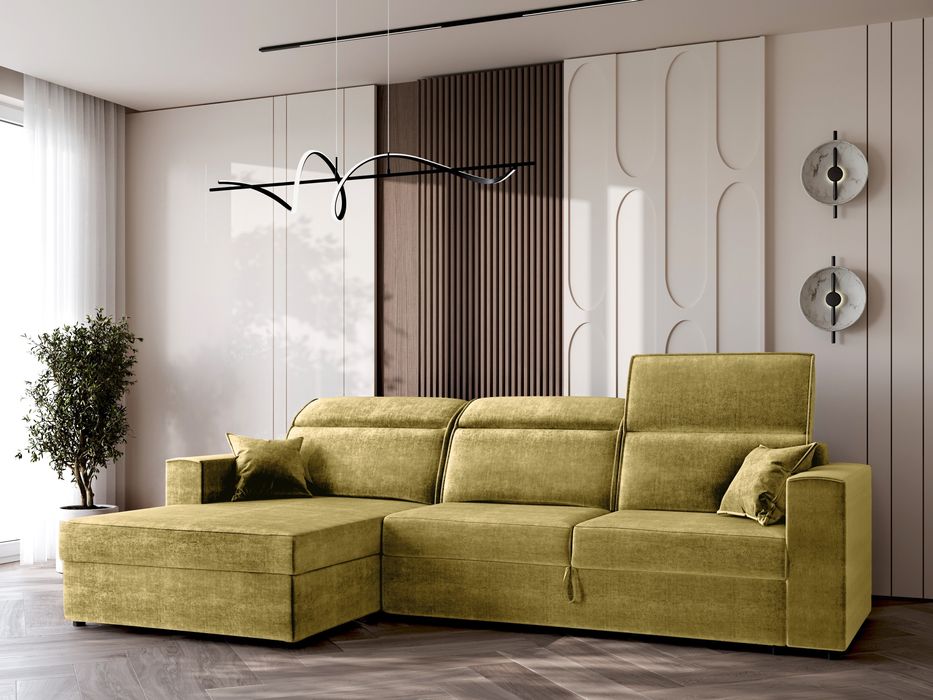 Narożnik prosto od producenta rozkładany regulowane zagłówki