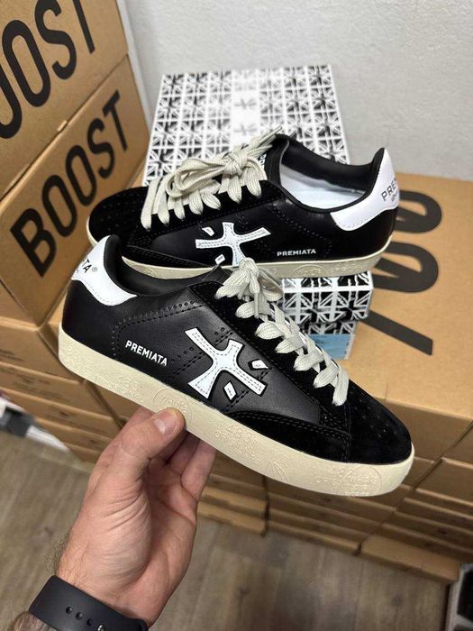 Кеды Кроссовки Premiata steven black / Премиата черные 38 39 42 43 44