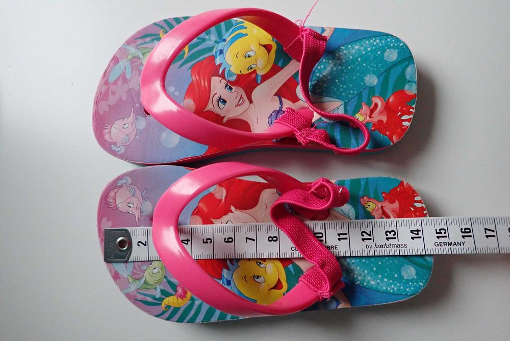 Klapki japonki na gumce Disney Arielka