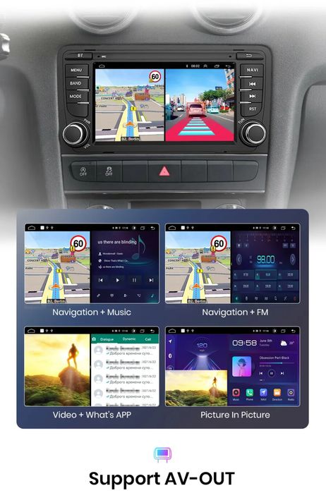 Rádio android Auto e Carplay Audi A3 8P S3 RS3 DSP GPS 2/32GB SELADO