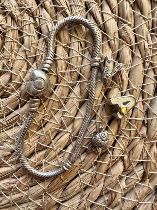 Браслет pandora с шариками.серебро 925