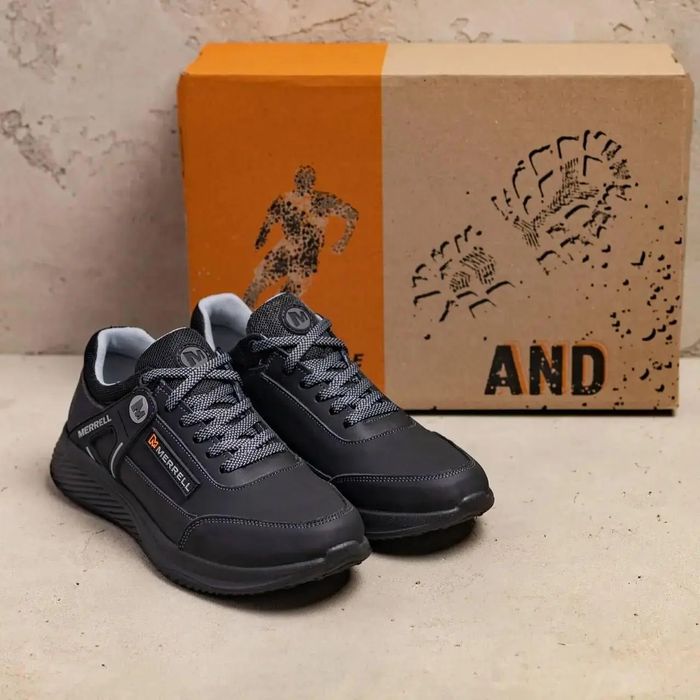 Merrell чоловічі шкіряні чорні кросівки кожаные кроссовки мужские кожа