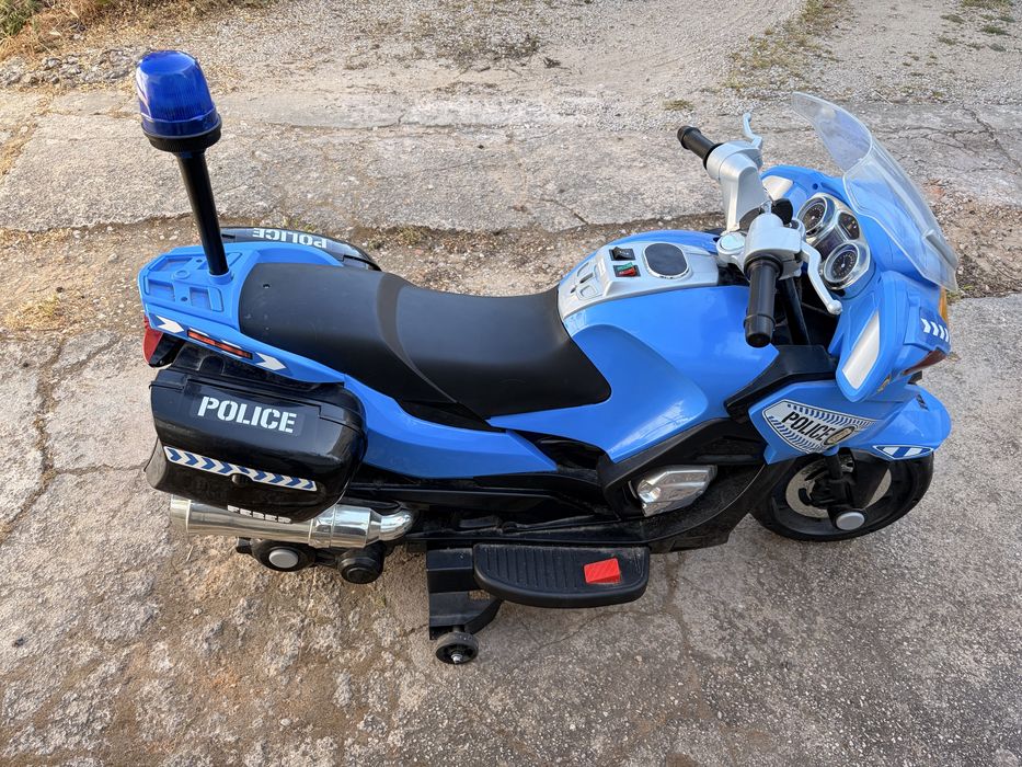 Mota de policia eletrica para criança como nova bateria 12v