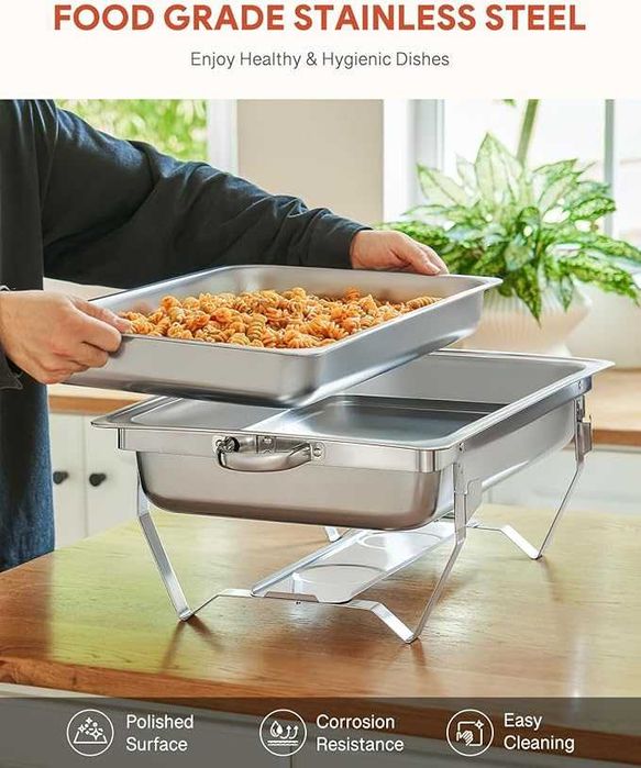 Zestaw do podgrzewania potraw ze stali nierdzewnej 2 kpl