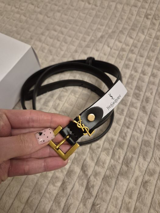 Pasek damski czarny nowy z metka yvessaintlaurent replika 110cm 2 cm