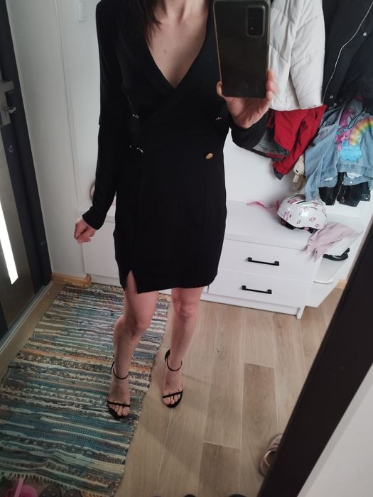 Sukienka damska mała czarna mini sexi Zara Even odd