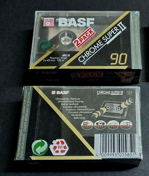 4 cassetes Audio BASF Crome Super II de 90 minutos