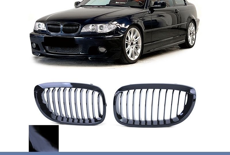 GRELHA DIANTEIRA PRETO BRILHO PARA BMW SERIE 3 E46 COUPE/CABRIO 2003-2006