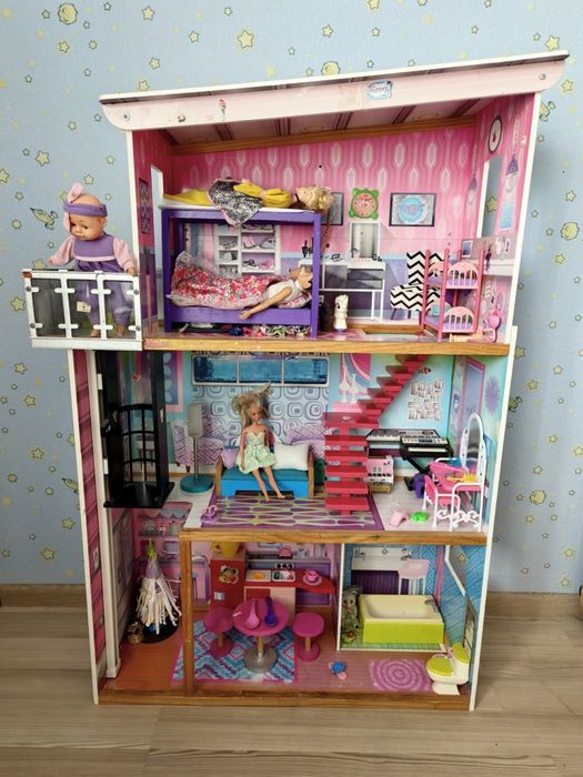 Ляльковий будинок KidKraft Uptown Tower з ляльками та меблями