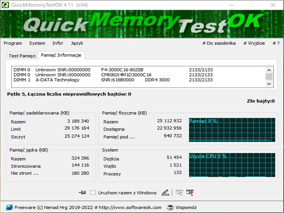 DDR4 8GB AdaTa xPG 3000 -Komputer