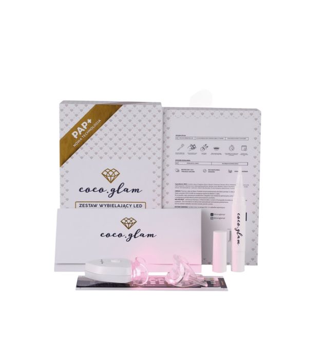 NA LEWARA Coco Glam nowoczesny Zestaw Wybielający zęby LED PAP+ NOWY