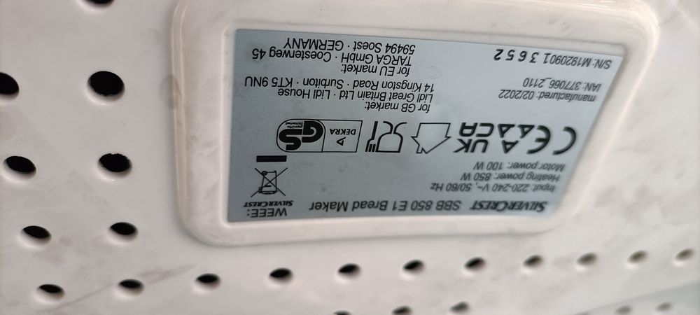 Maszyna do chleba,  sprawny wypiekacz  Silvercrest