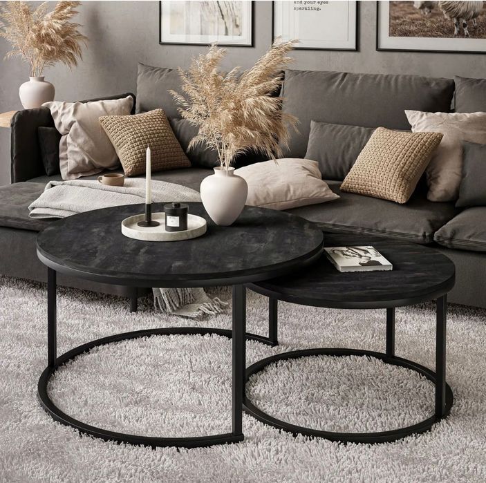 Stolik kawowy okrągły 2w1